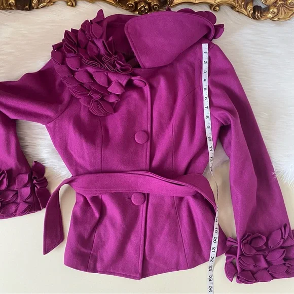 Feratelli Rosettes Fuchsia Coat - Picture 7 of 9